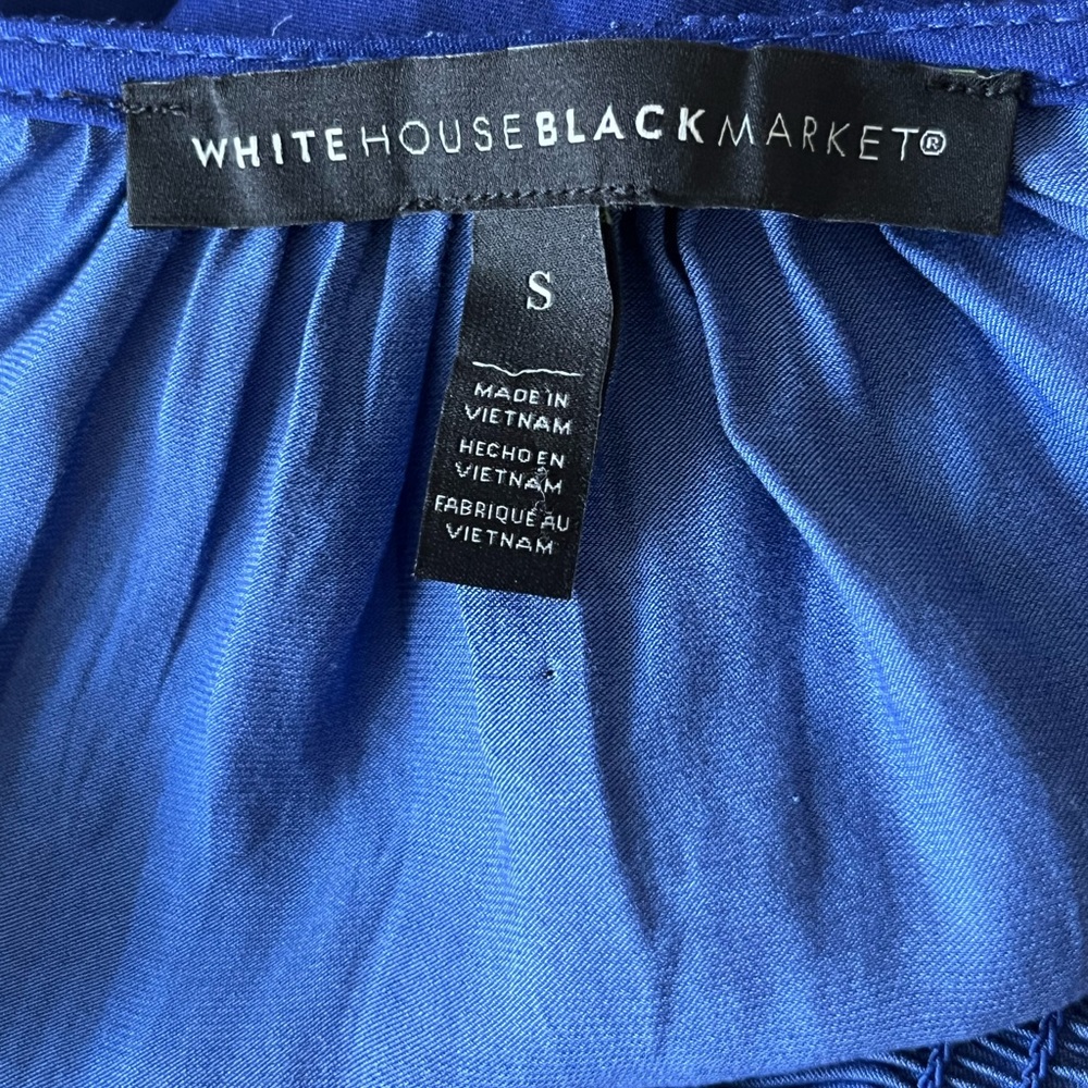 NWOT White House Black Market Long Sleeve Deep Purple Ruched V Neck Top Size S - Picture 9 of 11